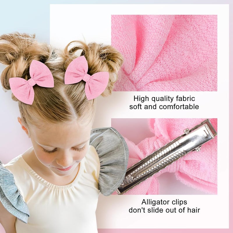 ONENINEDREAM Baby Girls Hair 3'' Bows Clips Set Handmade Bow Hair Clips Hair Accessories Alligator Clip for Babies Infant Toddlers Little Kids 6 PCS Light Blue Aqua Pink - Image 4